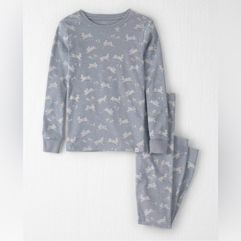 Little Planet Organic Blue Bunnies Print